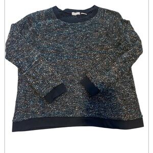 Cooperative Pullover Sweater Dark Navy Multi Colored Size Small